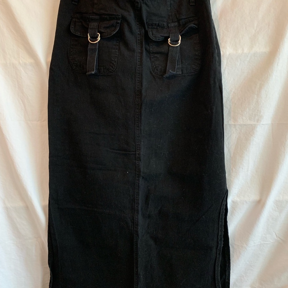 Black Denim Maxi Skirt